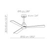 Ventilateur de Plafond Gregal Noir Noyer 132cm ACB V2520041N