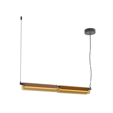 Suspension Flat Noir Ambre 20W MAYTONI MOD296PL-L20BC3K