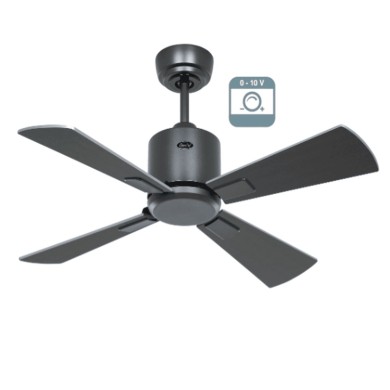 Ventilateur plafond Eco Neo III 92cm Gris Basalte Wengé et Argent 0-10 Volts CASAFAN 9520411