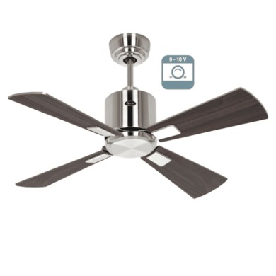 Ventilateur plafond Eco Neo III 92cm Chrome brossé Noyer et Cerisier 0-10 Volts CASAFAN 9420111