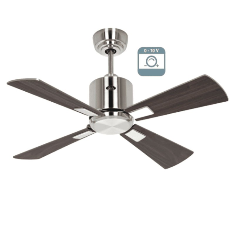 Ventilateur plafond Eco Neo III 92cm Chrome brossé Noyer et Cerisier 0-10 Volts CASAFAN 9420111