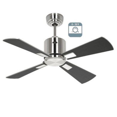 Ventilateur plafond Eco Neo III 92cm Chrome brossé Wengé et Argent 0-10 Volts CASAFAN 9420411