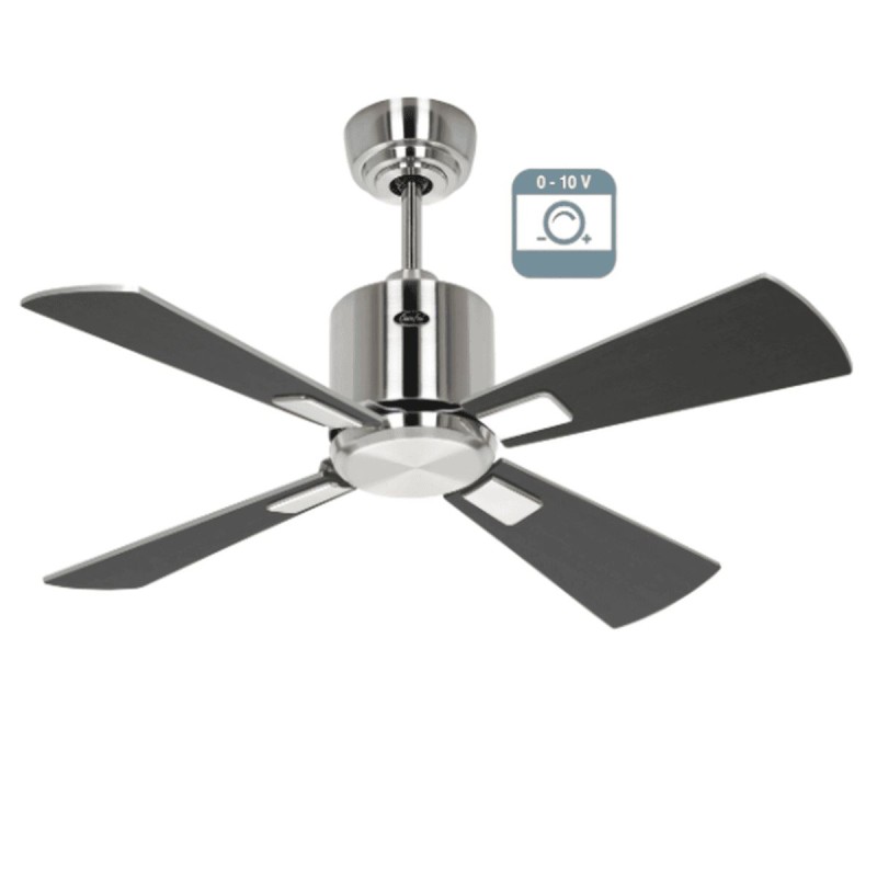 Ventilateur plafond Eco Neo III 92cm Chrome brossé Wengé et Argent 0-10 Volts CASAFAN 9420411