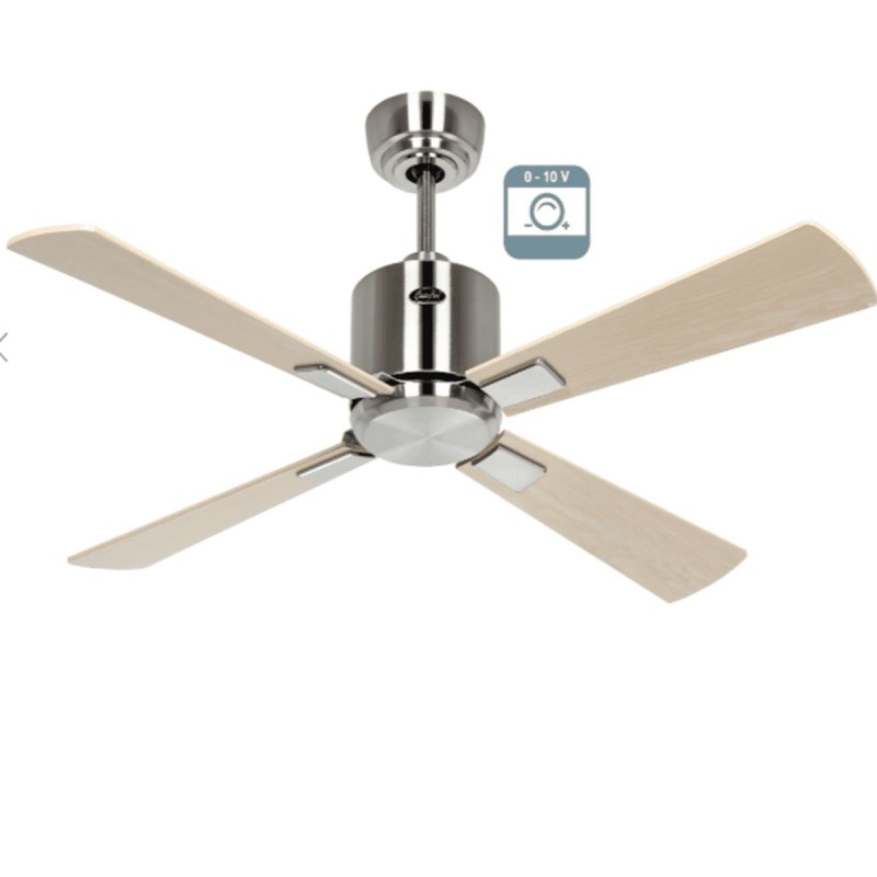 Ventilateur plafond Eco Neo III 103cm Chrome brossé Érable et hêtre 0-10 Volts CASAFAN 9421211