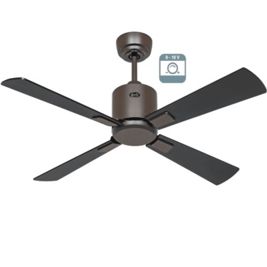 Ventilateur plafond Eco Neo III 103cm Bronze Noir et Teck 0-10 Volts CASAFAN 9491011