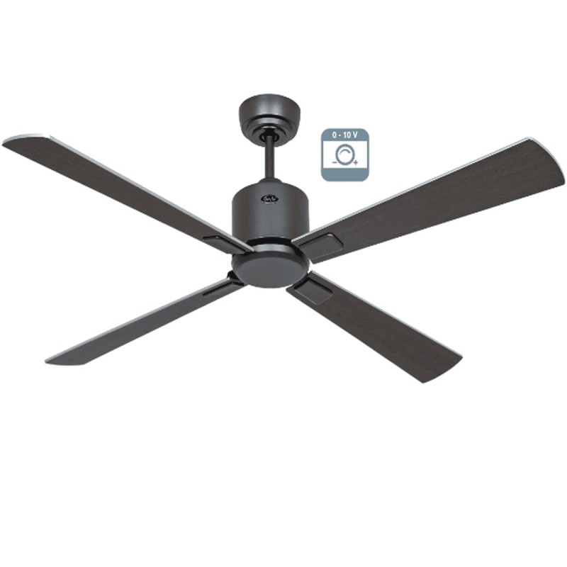 Ventilateur plafond Eco Neo III 132cm Gris Basalte Wengé et Argent 0-10 Volts CASAFAN 9522421