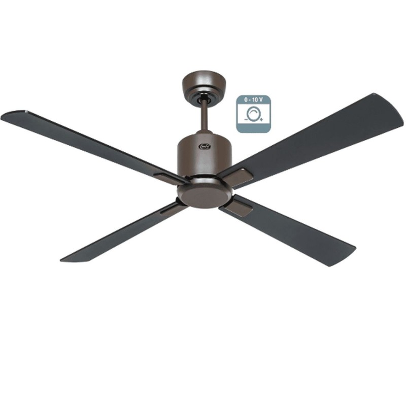 Ventilateur plafond Eco Neo III 132cm Bronze Noir et Teck 0-10 Volts CASAFAN 9492021
