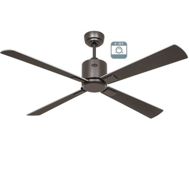 Ventilateur plafond Eco Neo III 132cm Bronze Wengé et Argent 0-10 Volts CASAFAN 9492421