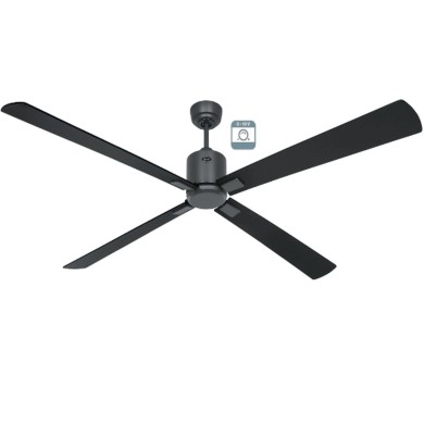 Ventilateur plafond Eco Neo III 180cm Gris Basalte Noir et Teck 0-10 Volts CASAFAN 9524101