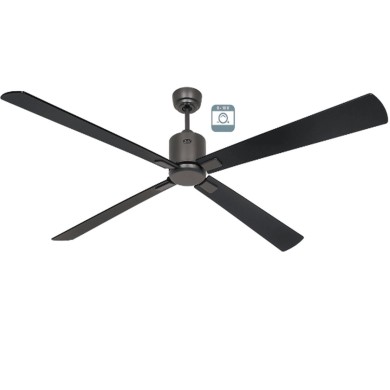 Ventilateur plafond Eco Neo III 180cm Bronze Noir et Teck 0-10 Volts CASAFAN 9494101