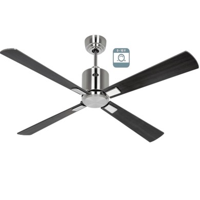 Ventilateur plafond Eco Neo III 132cm Chrome brossé Noyer et Cerisier 0-10 Volts CASAFAN 9422121