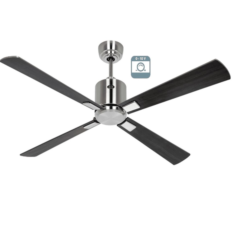 Ventilateur plafond Eco Neo III 132cm Chrome brossé Noyer et Cerisier 0-10 Volts CASAFAN 9422121