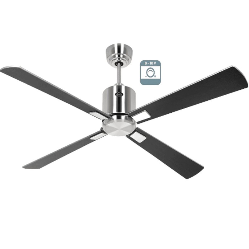 Ventilateur plafond Eco Neo III 132cm Chrome brossé Wengé et Argent 0-10 Volts CASAFAN 9422421