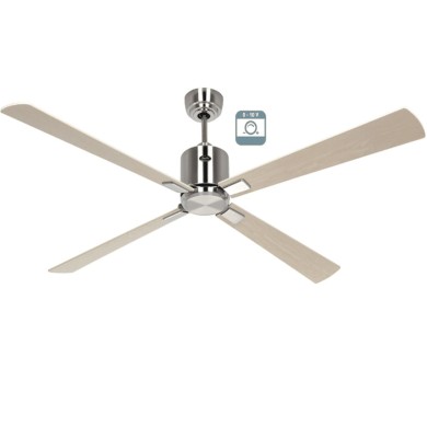 Ventilateur plafond Eco Neo III 152cm Chrome brossé Érable et hêtre 0-10 Volts CASAFAN 9423231