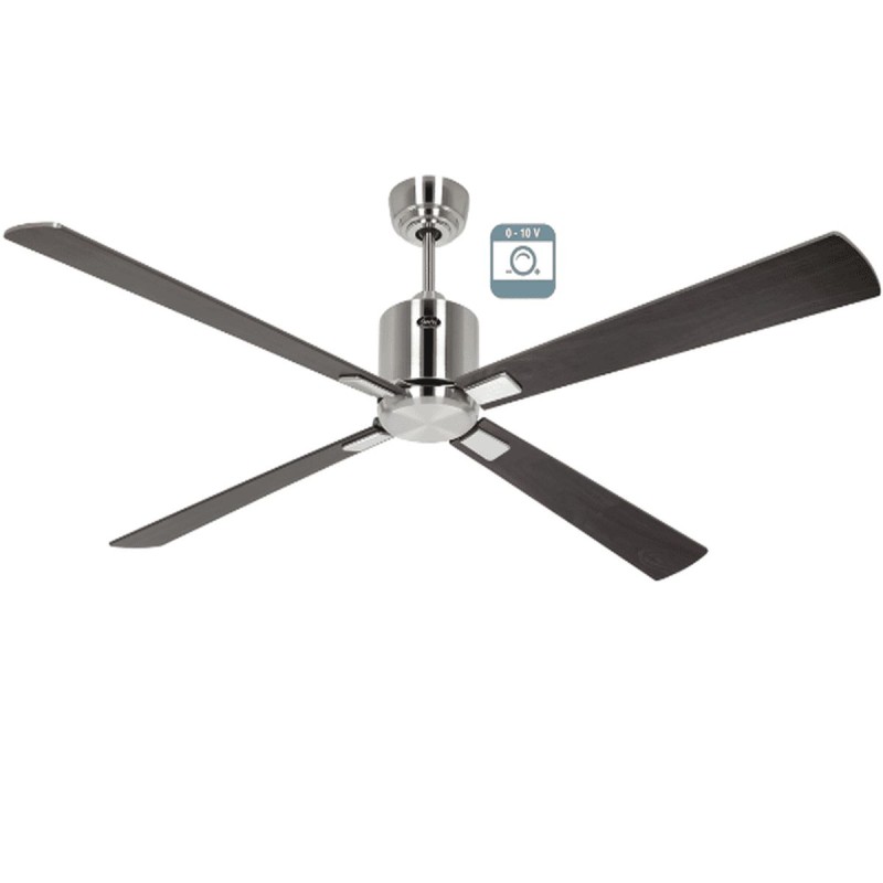 Ventilateur plafond Eco Neo III 152cm Chrome brossé Noyer et Cerisier 0-10 Volts CASAFAN 9423131