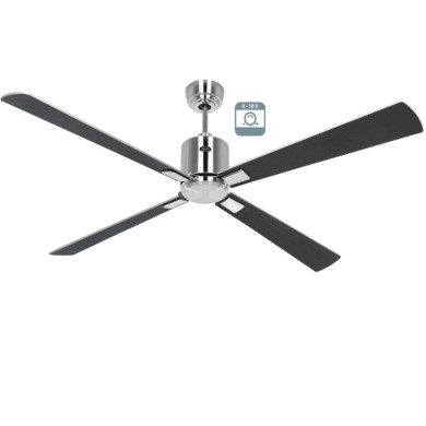 Ventilateur plafond Eco Neo III 152cm Chrome brossé Wengé et Argent 0-10 Volts CASAFAN 9423371