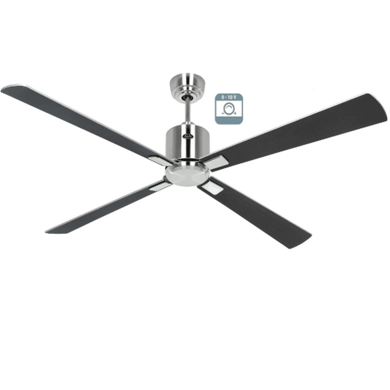 Ventilateur plafond Eco Neo III 152cm Chrome brossé Wengé et Argent 0-10 Volts CASAFAN 9423371