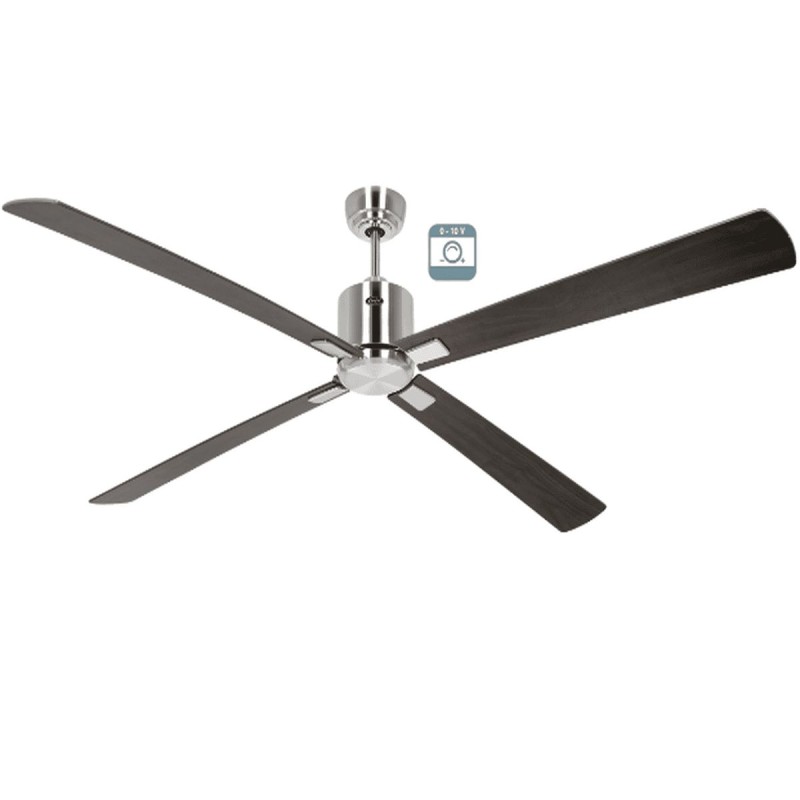 Ventilateur plafond Eco Neo III 180cm Chrome brossé Noyer et Cerisier 0-10 Volts CASAFAN 9424151