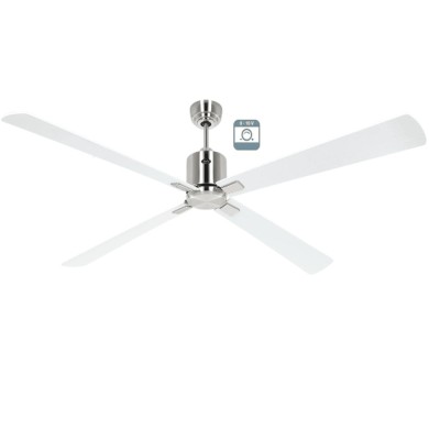 Ventilateur plafond Eco Neo III 180cm Chrome brossé Blanc et gris clair 0-10 Volts CASAFAN 9424091