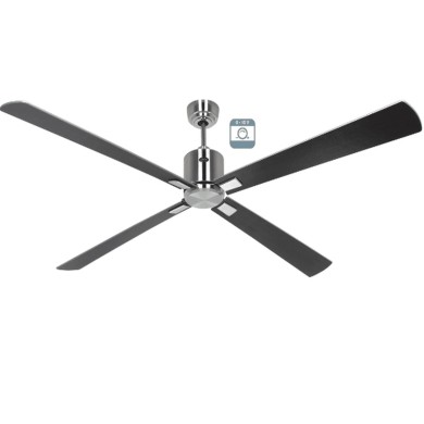 Ventilateur plafond Eco Neo III 180cm Chrome brossé Wengé et Argent 0-10 Volts CASAFAN 9424101