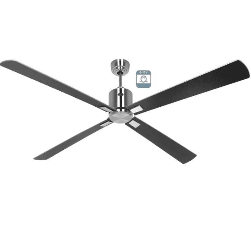 Ventilateur plafond Eco Neo III 180cm Chrome brossé Wengé et Argent 0-10 Volts CASAFAN 9424101