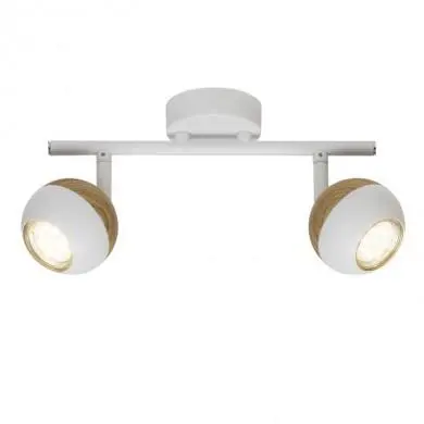 Plafonnier Boule Applique Scandinave SCAN 2x3W GU10 Blanc-Bois BRI_G59413_75 G59413/75 Plafonnier Boule Applique Scandinave SCAN 2x3W GU10 Blanc-Bois BRILLIANT G59413/75