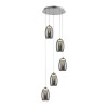 Suspension METROPOLIS 5x5W Led Chrome-fumé BRILLIANT G60773/93