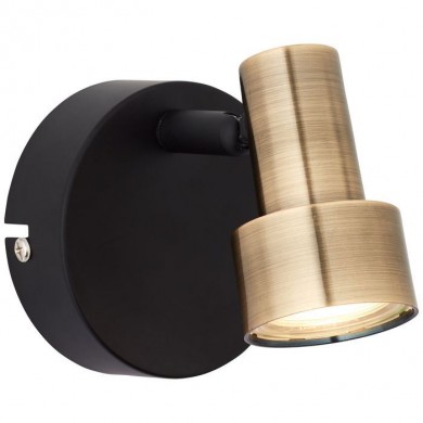 Applique murale CROYDEN 1x4W Led Laiton poli-Noir BRI_G79410_12 G79410/12 Applique murale CROYDEN 1x4W Led Laiton poli-Noir BRILLIANT G79410/12