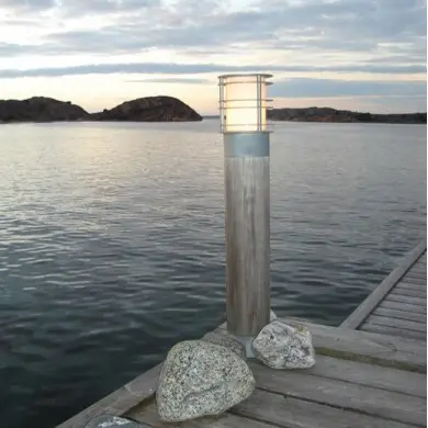 Borne Bois Brut Galvanisé STOCKHOLM 46W Max 85cm NORLYS 1423GA