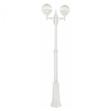 Lampadaire exterieur BLANC BOLOGNA 2x46W Max 254cm NORLYS 362VI