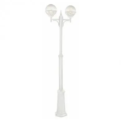 Lampadaire exterieur BLANC BOLOGNA 2x46W Max 254cm NORLYS 362VI