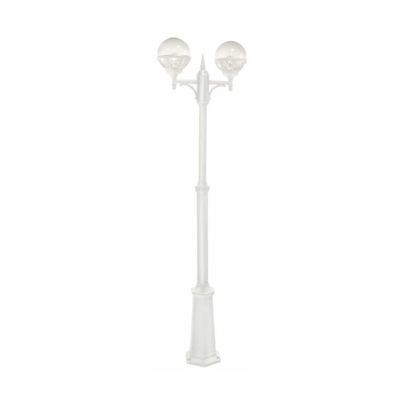 Lampadaire exterieur BLANC BOLOGNA 2x46W Max 254cm NORLYS 362VI