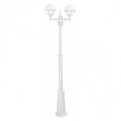 Lampadaire exterieur BLANC BOLOGNA 2x46W Max 254cm Opale NORLYS 363VI