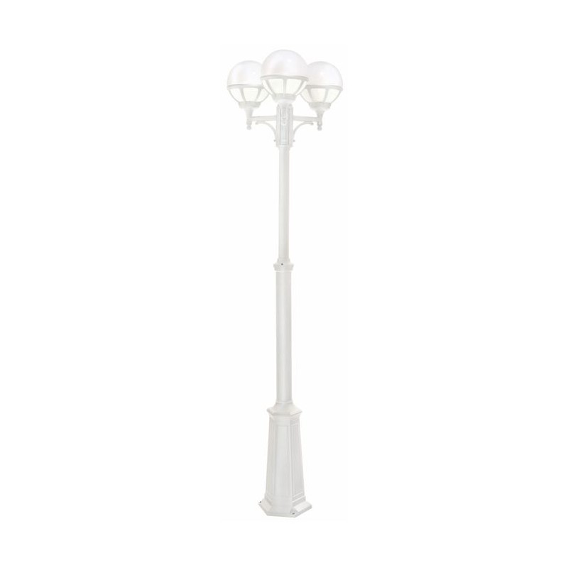 Lampadaire exterieur Blanc BOLOGNA 3x46W Max OPALE NORLYS 365VI