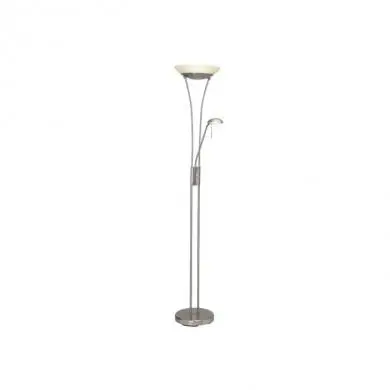 Lampadaire avec liseuse FINN 1x18W LED intégrée ACIER VERRE BLANC BRI_G93035_13 G93035/13 Lampadaire avec liseuse FINN 1x18W LED intégrée ACIER VERRE BLANC BRILLIANT G93035/13