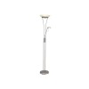 Lampadaire avec liseuse FINN 1x18W LED intégrée ACIER VERRE BLANC BRILLIANT G93035/13