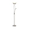 Lampadaire avec liseuse et variateur OLLIE 1x18W LED intégrée ACIER VERRE BLANC BRILLIANT G93036/13