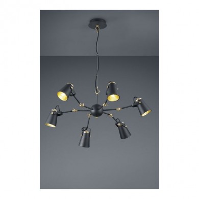 Lustre Araignée Edward Noir Mat 6x40W E14 TRI_118800632 118800632 Lustre Araignée Edward Noir Mat 6x40W E14 TRIO LIGHTING 118800632