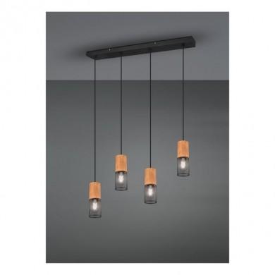 Suspension Tosh Noir Mat 4x40W E27 TRIO LIGHTING 304300432