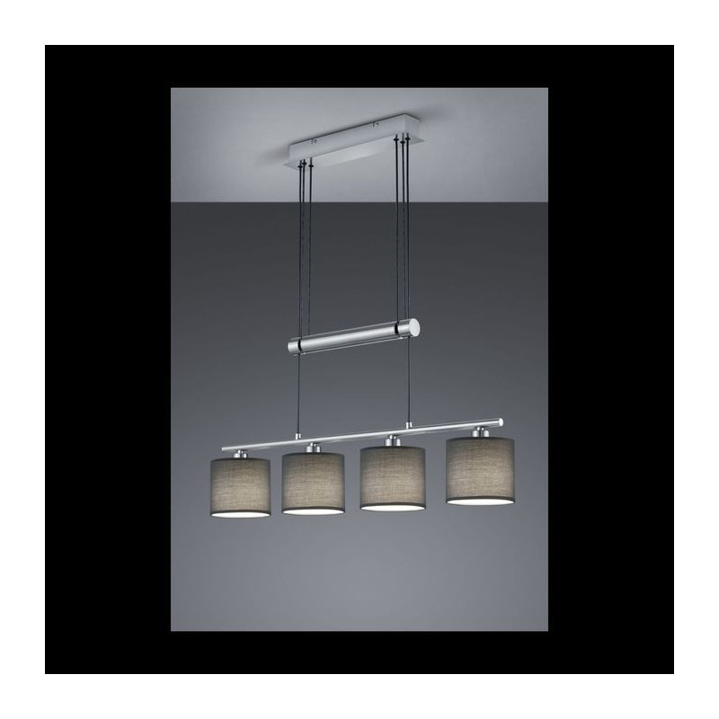 Suspension Garda Nickel Mat Gris 4x28W E14 TRIO LIGHTING 305400411