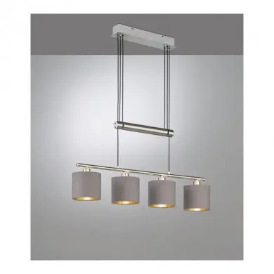 Suspension Billard Garda Nickel Taupe 4x28W E14 TRIO LIGHTING 305400441
