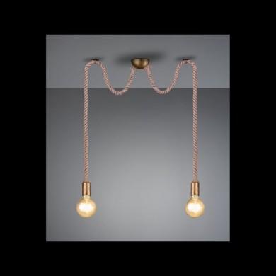 Suspension Rope Laiton Fumé 2x60W E27 TRIO LIGHTING 310100204