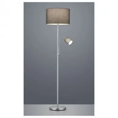 Lampadaire Hotel Nickel Gris avec Liseuse TRI_403900211 403900211 Lampadaire Hotel Nickel Gris avec Liseuse TRIO LIGHTING 403900211