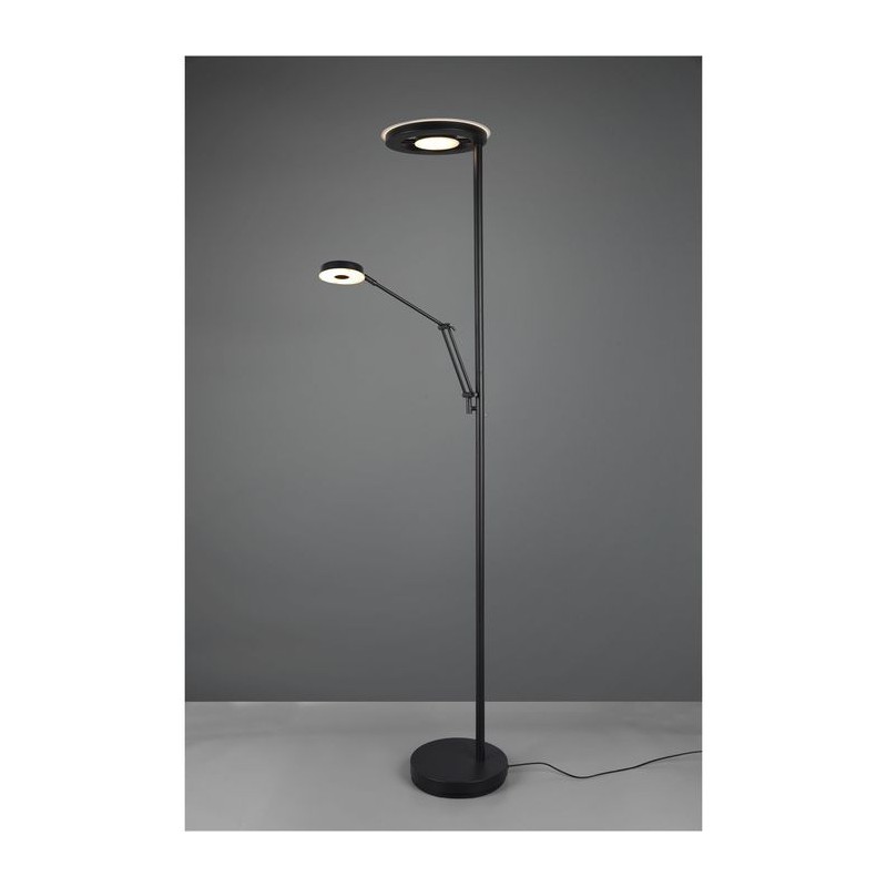 Lampe pied LED Granby liseuse LED nickel mat