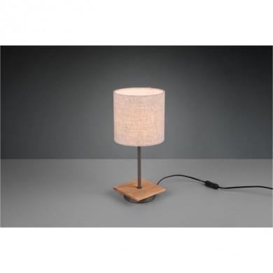 Lampe de table portable rechargeable avec socle finition bois ø13cm SORA