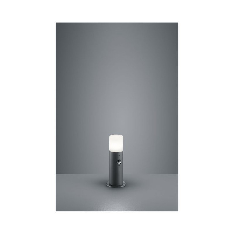 Borne Hoosic Anthracite Blanc 1x28W E27 Detecteur Mouvement H30 TRIO LIGHTING 522260142