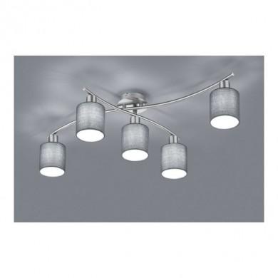 Plafonnier Garda Nickel Mat Gris 5x25W E14 TRIO LIGHTING 605400511