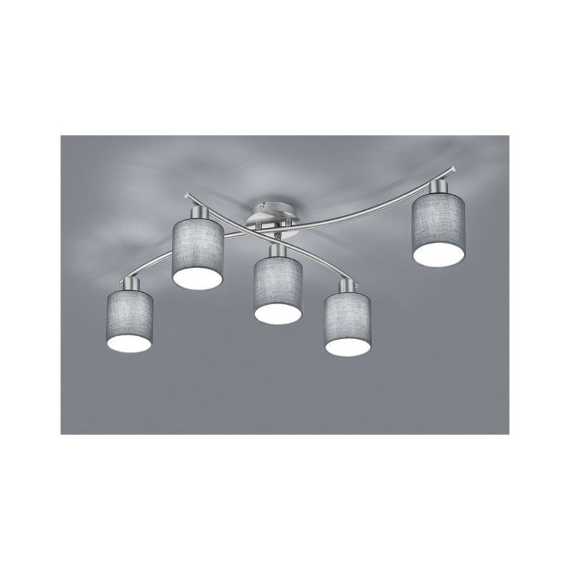 Plafonnier Garda Nickel Mat Gris 5x25W E14 TRIO LIGHTING 605400511