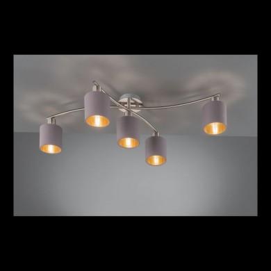 Plafonnier Garda Nickel Mat Taupe 5x25W E14 TRI_605400541 605400541 Plafonnier Garda Nickel Mat Taupe 5x25W E14 TRIO LIGHTING 605400541