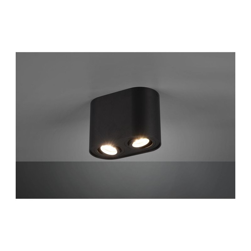 Plafonnier Cookie Noir Mat 2x35W GU10 TRIO LIGHTING 612900232